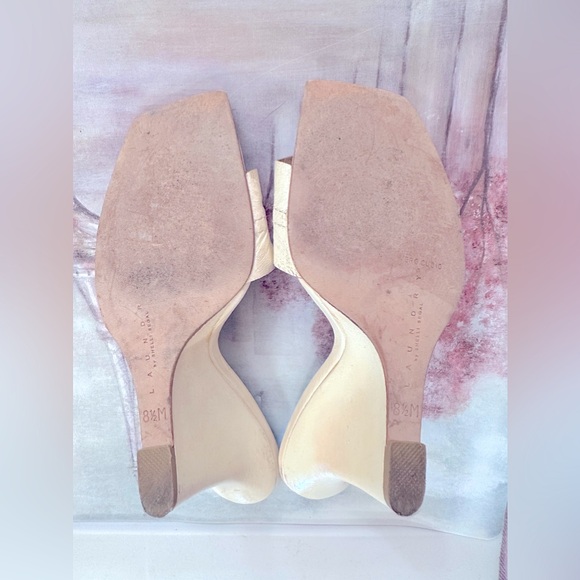 VINTAGE Faux Leather Opened Ruffled Toe Skinny Wedge Heels, By Chinese Laundry - Picture 6 of 13